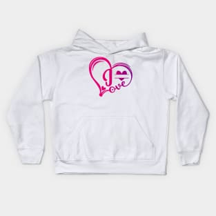 letter i monogram in the shape of love Kids Hoodie